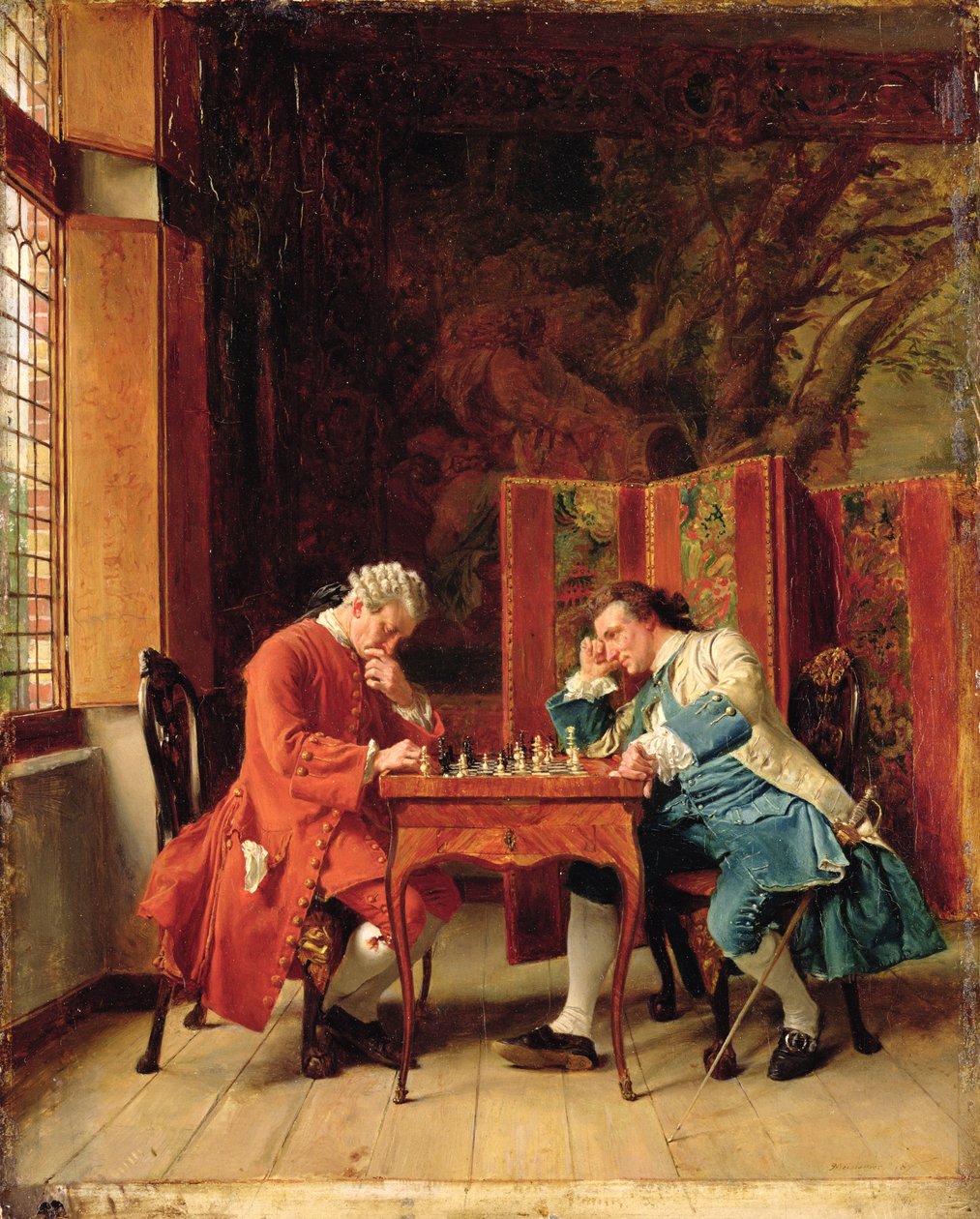 Os jogadores de xadrez, 1856 | Impressão de arte